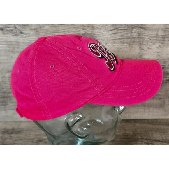 Bass Pro Shops Bright Pink Glitter Thread Patch Adjustable Cotton Baseball Cap - Picture 6 of 11